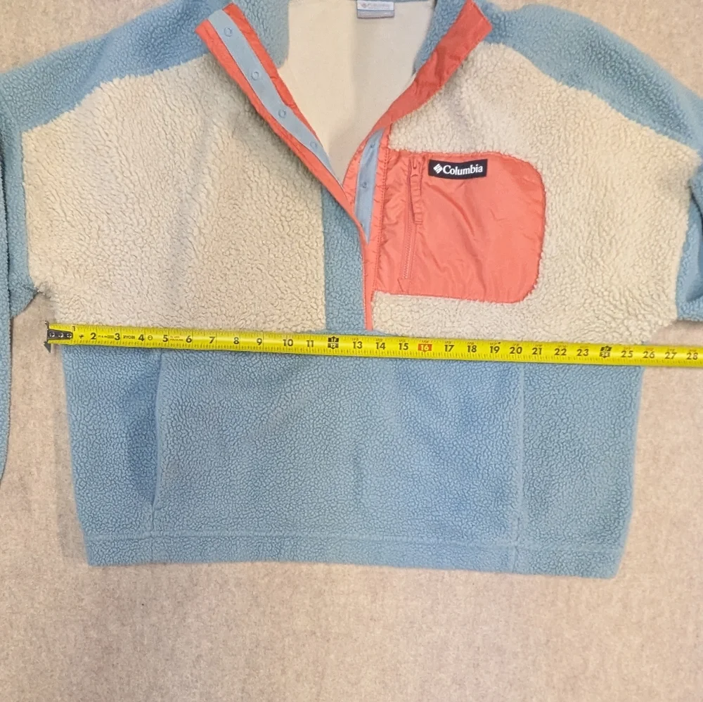 Sherpa Cropped Columbia Top In Fun Colors Pockets And Snaps Size Women's XXL - Picture 6 of 9
